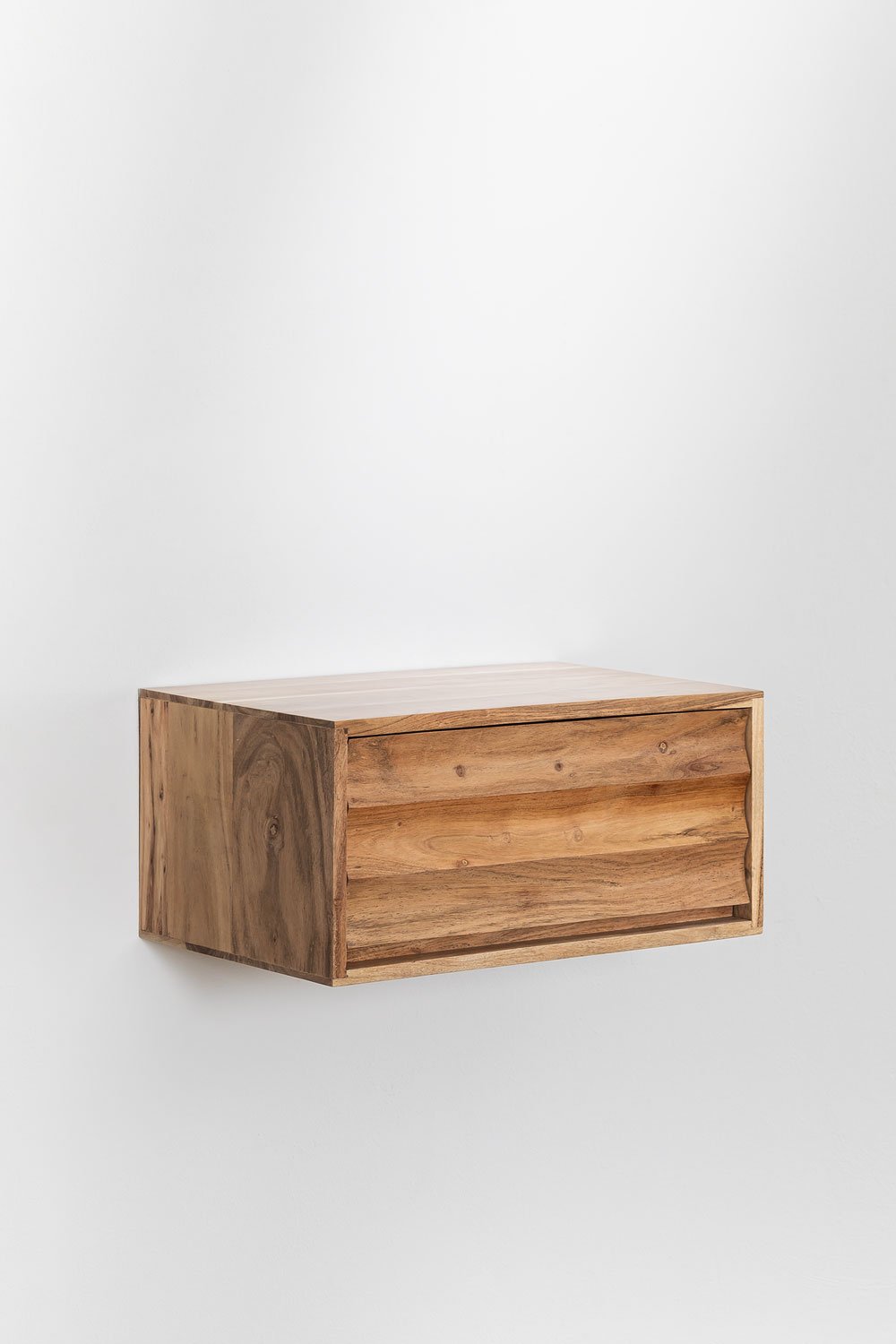 Comodino sospeso in legno di acacia Petter