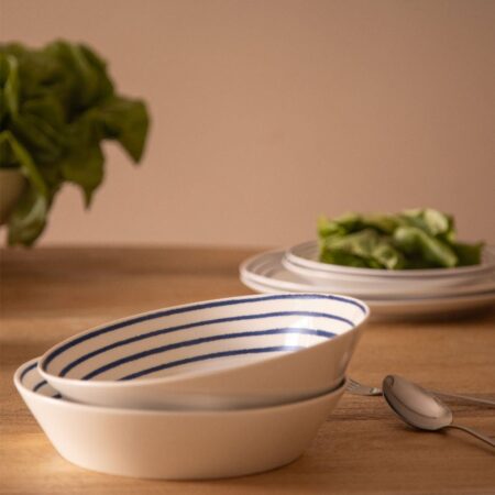 Confezione da 2 piatti fondi in new bone china Isolda