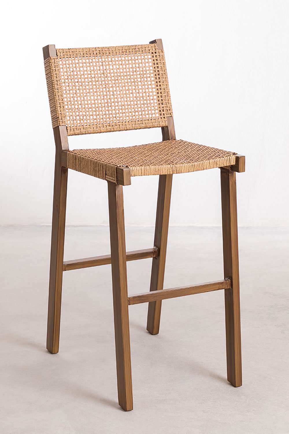 Pacco di 4 sgabelli alti 75 cm in vimini sintetico Ori