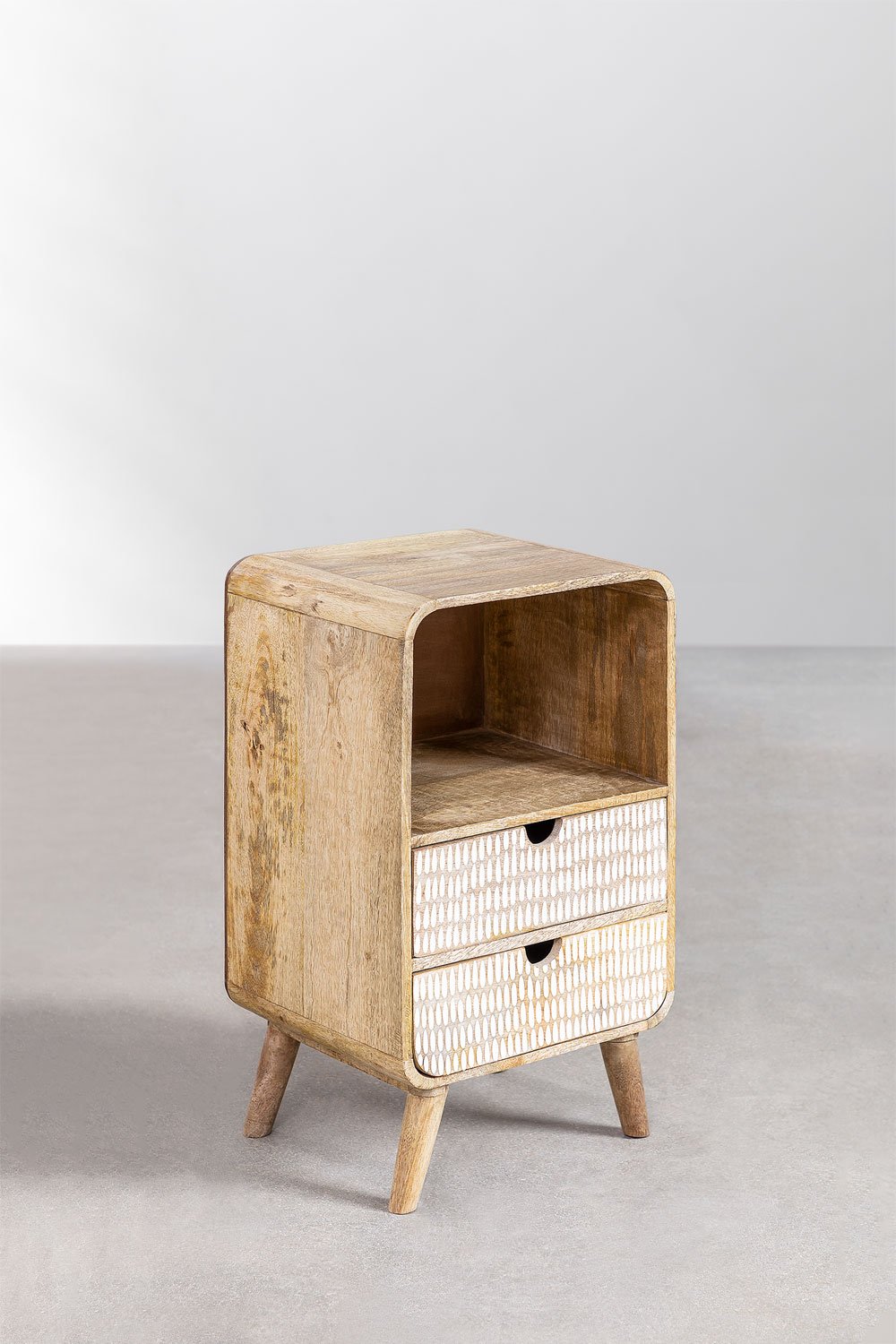 Confezione da 2 comodini con 2 cassetti in legno di mango Yulara