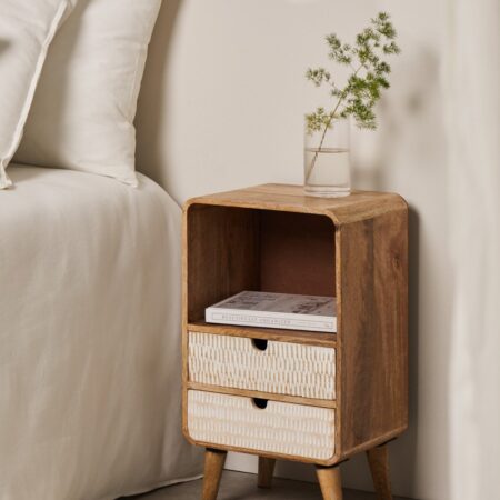 Confezione da 2 comodini con 2 cassetti in legno di mango Yulara