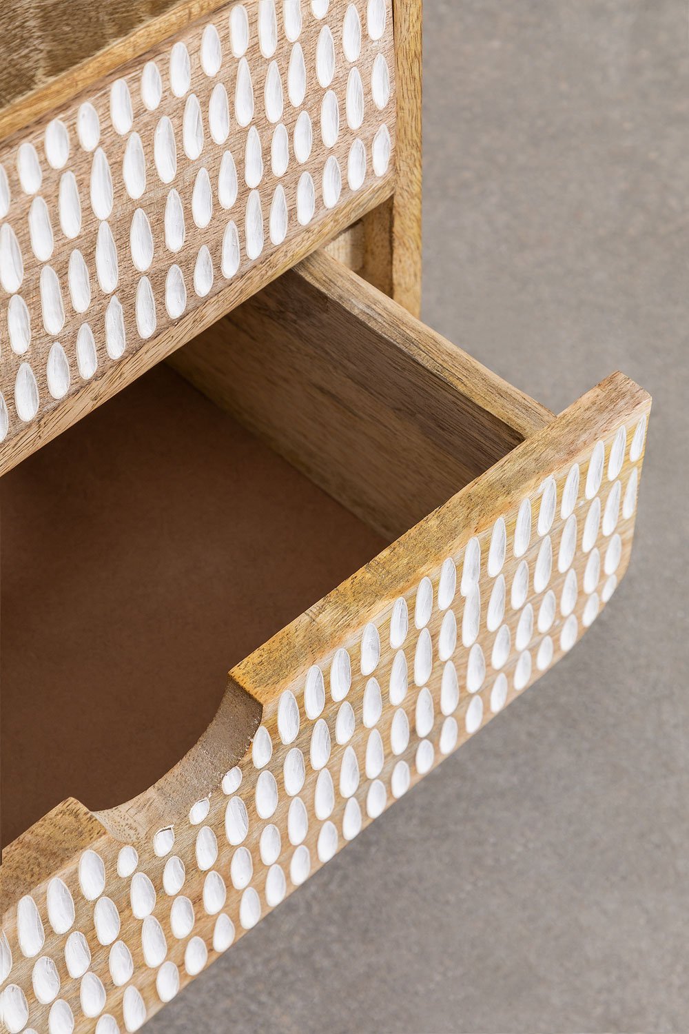 Confezione da 2 comodini con 2 cassetti in legno di mango Yulara
