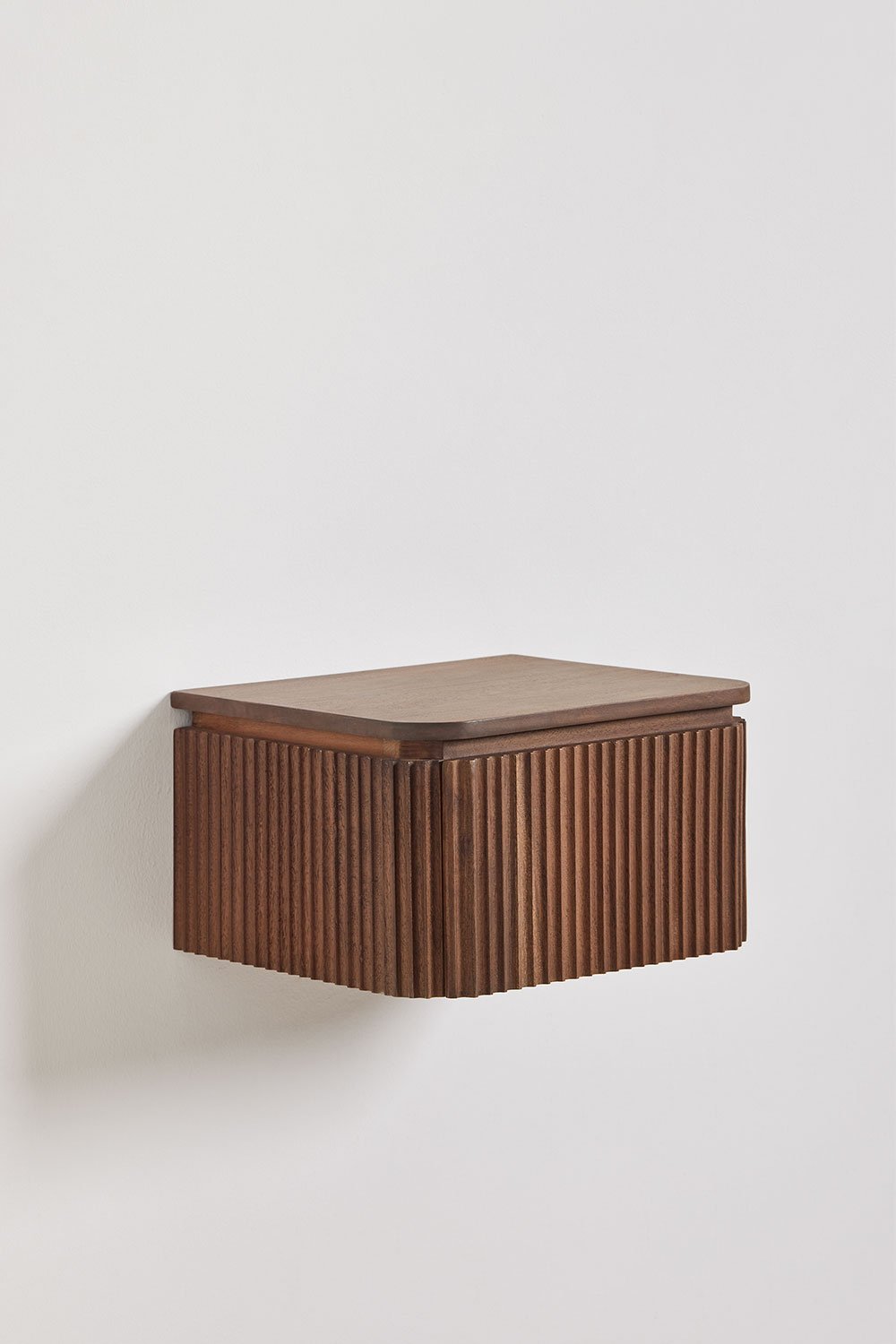 Confezione da 2 comodini sospesi 35x30 cm in legno di acacia Biljandi