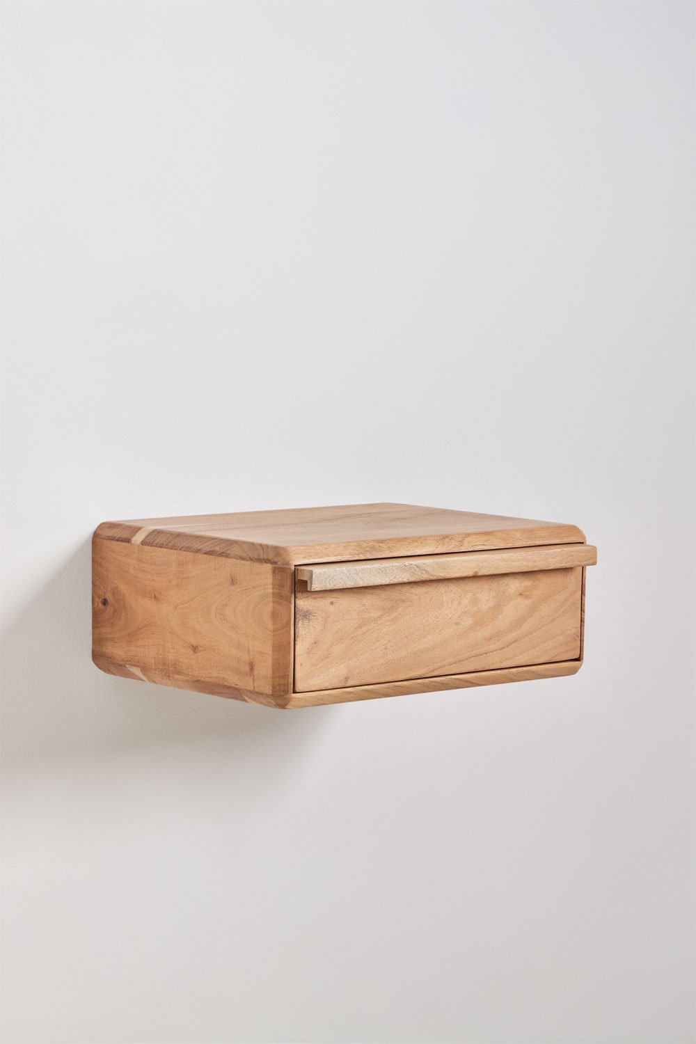 Confezione da 2 comodini sospesi 40x30 cm in legno di acacia Nordilan