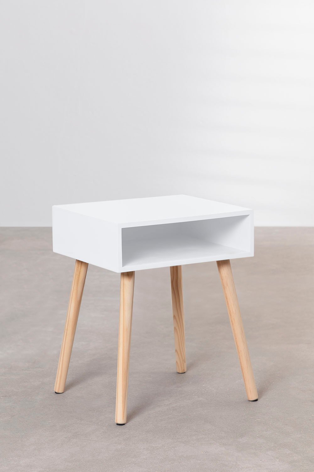 Confezione da 2 comodini rettangolari 40x35 cm in legno Zente