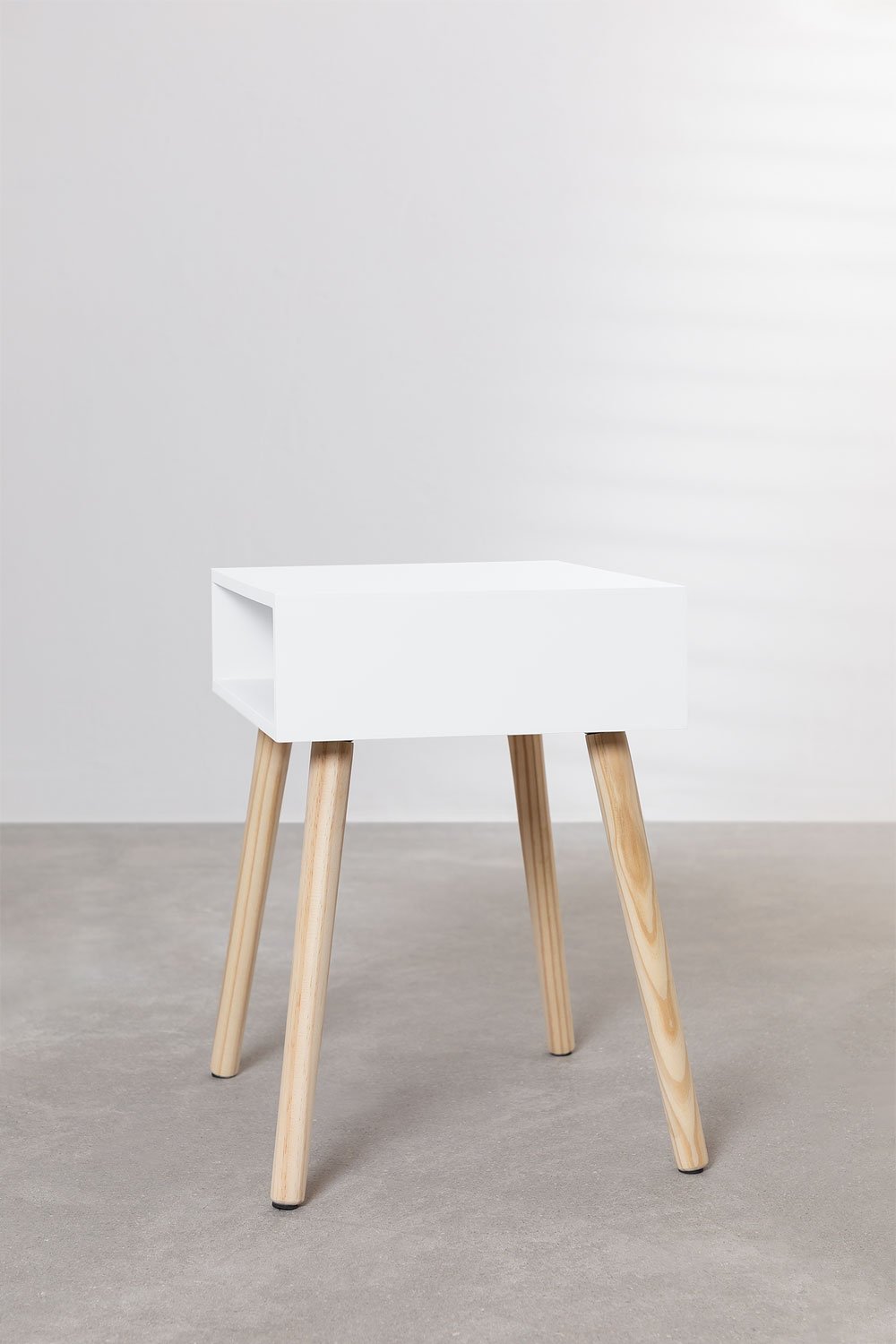 Confezione da 2 comodini rettangolari 40x35 cm in legno Zente