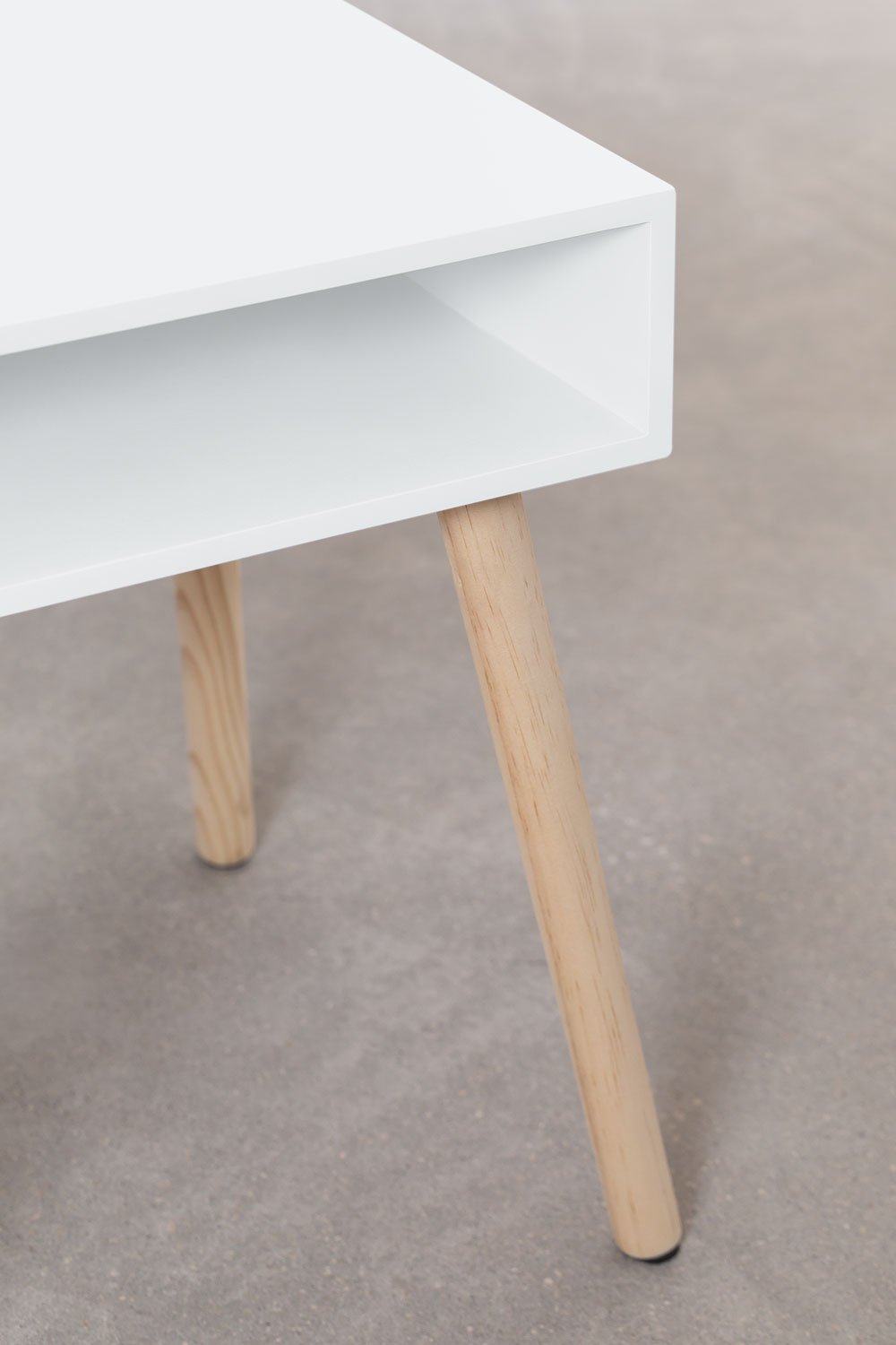Confezione da 2 comodini rettangolari 40x35 cm in legno Zente