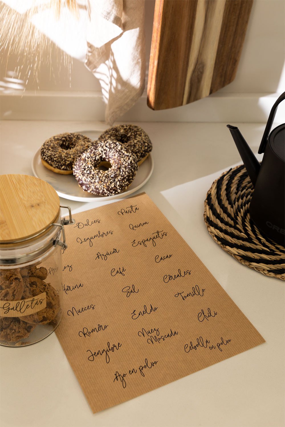 Pack da 2 fogli con etichette adesive Foody