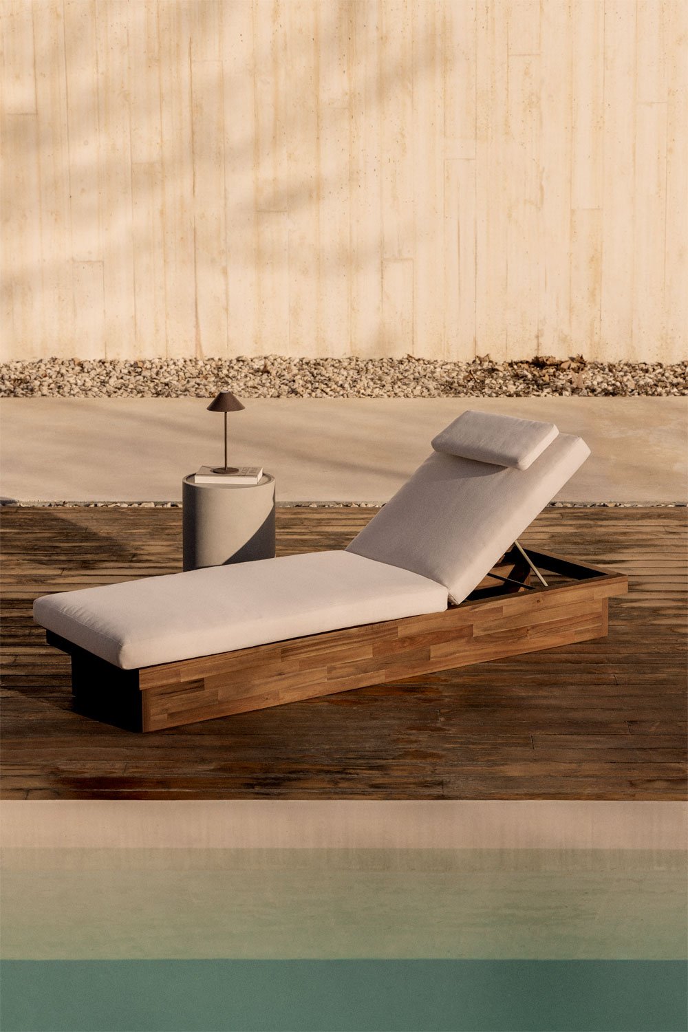 Confezione da 2 lettini reclinabili in legno di acacia Dailin