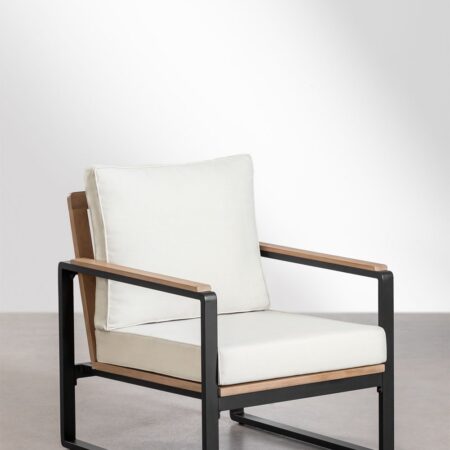 Confezione da 2 Poltrone Giselle in Alluminio e Legno di Acacia