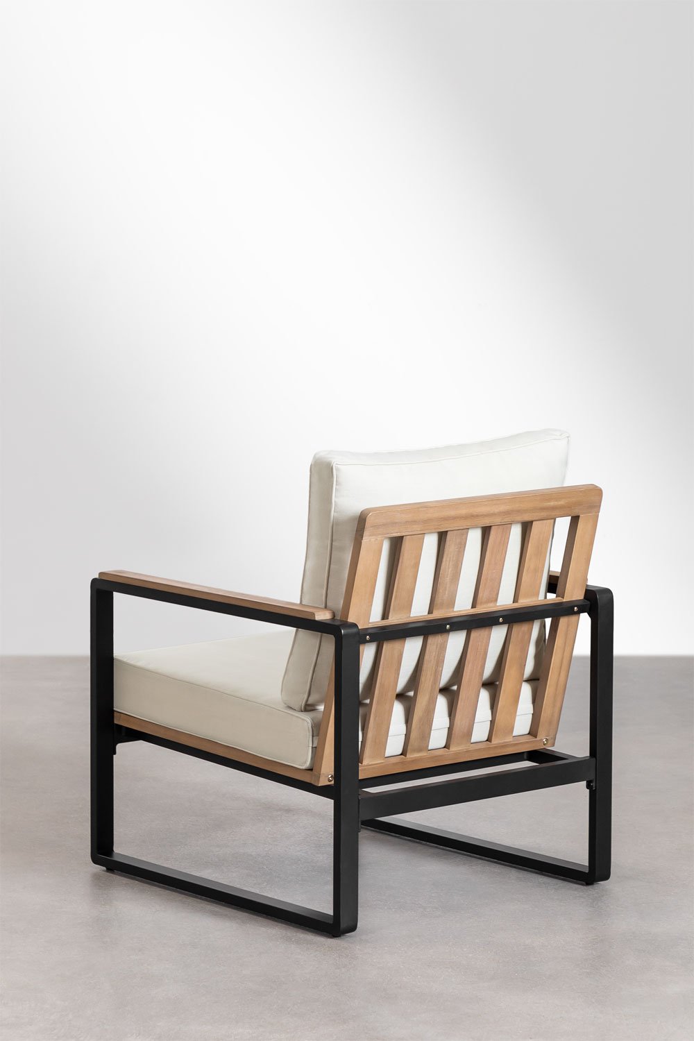 Confezione da 2 Poltrone Giselle in Alluminio e Legno di Acacia
