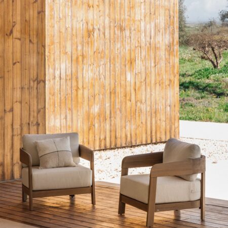 Confezione da 2 poltrone in legno di acacia Uleno