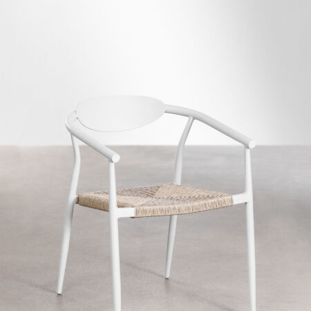 Confezione da 2 Sedie da Giardino con Braccioli in Alluminio e Rattan Sintetico Marsha