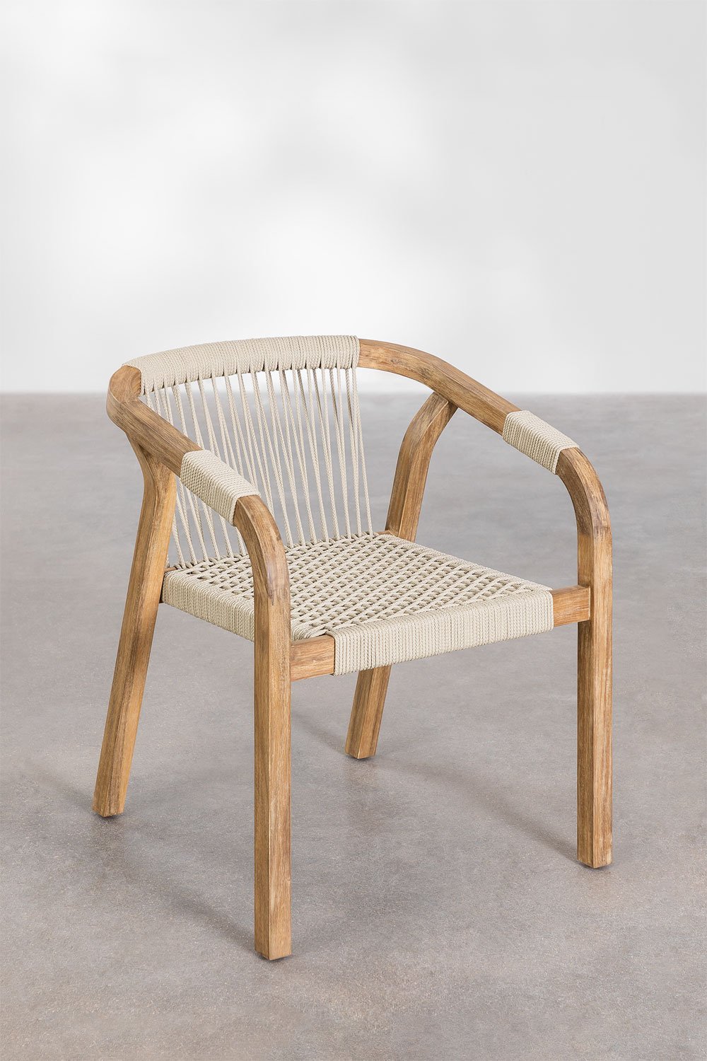 Confezione da 2 sedie da giardino con braccioli in legno di acacia Dubai