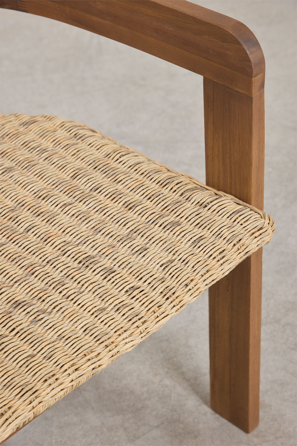 Confezione da 2 sedie da giardino con braccioli in legno di acacia e rattan sintetico Ginara