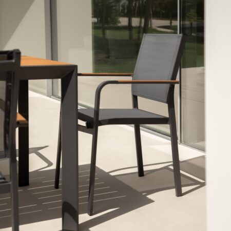 Confezione da 2 sedie da giardino impilabili in alluminio Archer