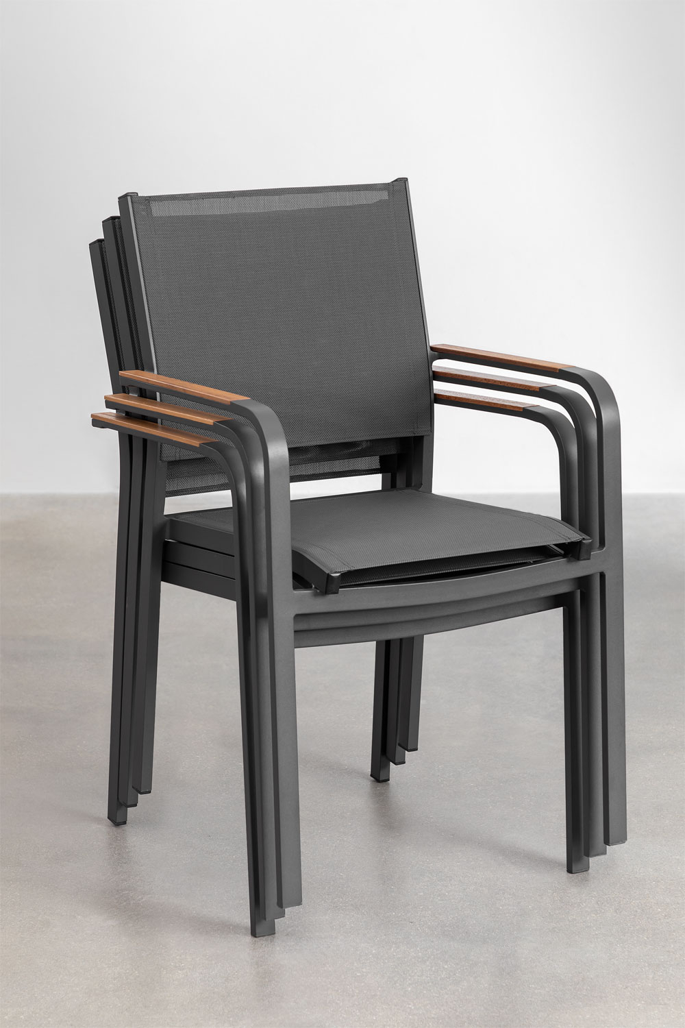 Confezione da 2 sedie da giardino impilabili in alluminio Archer