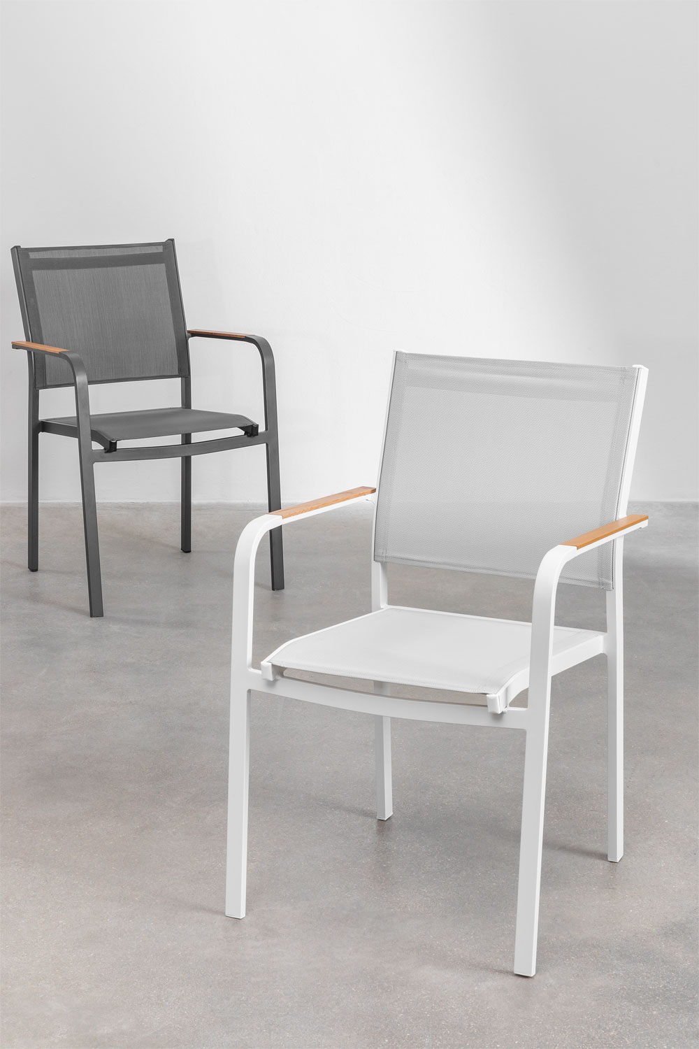 Confezione da 2 sedie da giardino impilabili in alluminio Archer