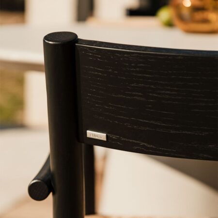 Confezione da 2 sedie da giardino in legno di rovere e corda intrecciata Mara