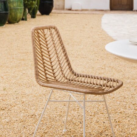 Set di 2 Sedie da Giardino in Rattan Sintetico Gouda Naturale
