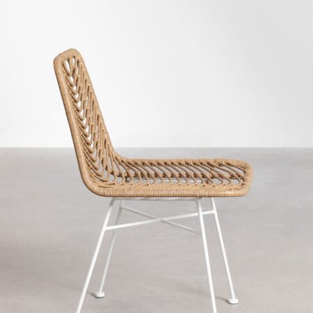 Set di 2 Sedie da Giardino in Rattan Sintetico Gouda Naturale