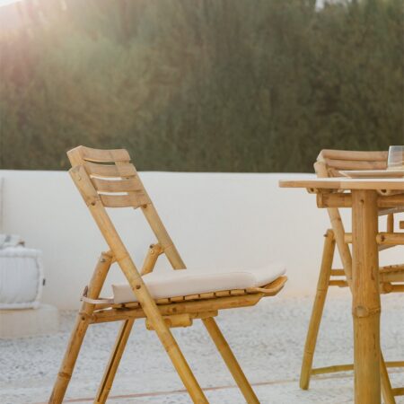 Confezione da 2 sedie da giardino pieghevoli in bambù Nelida