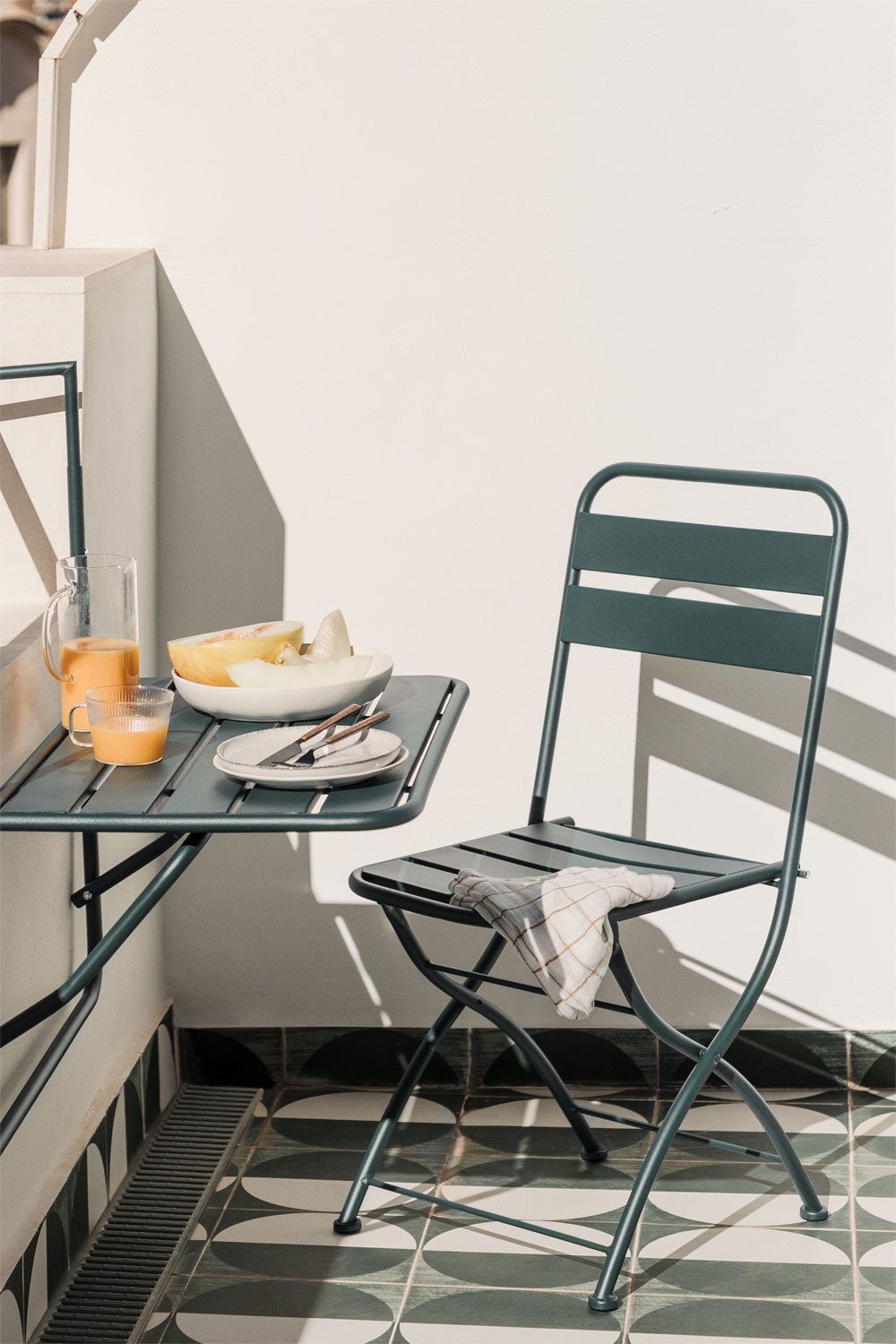 Confezione da 2 sedie da giardino pieghevoli Janti