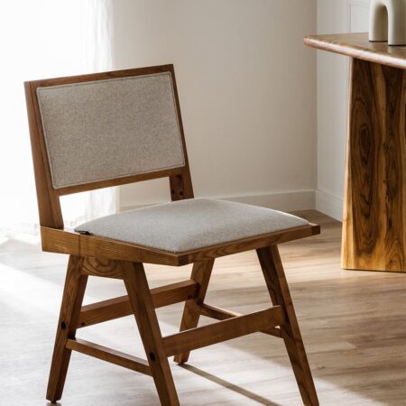 Confezione da 2 Sedie da Pranzo in Frassino e Rattan Rivestite Lali