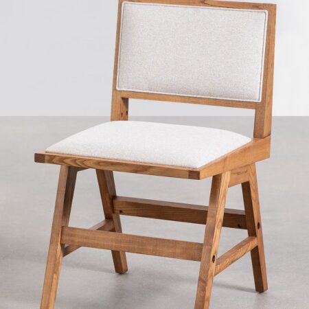 Confezione da 2 Sedie da Pranzo in Frassino e Rattan Rivestite Lali