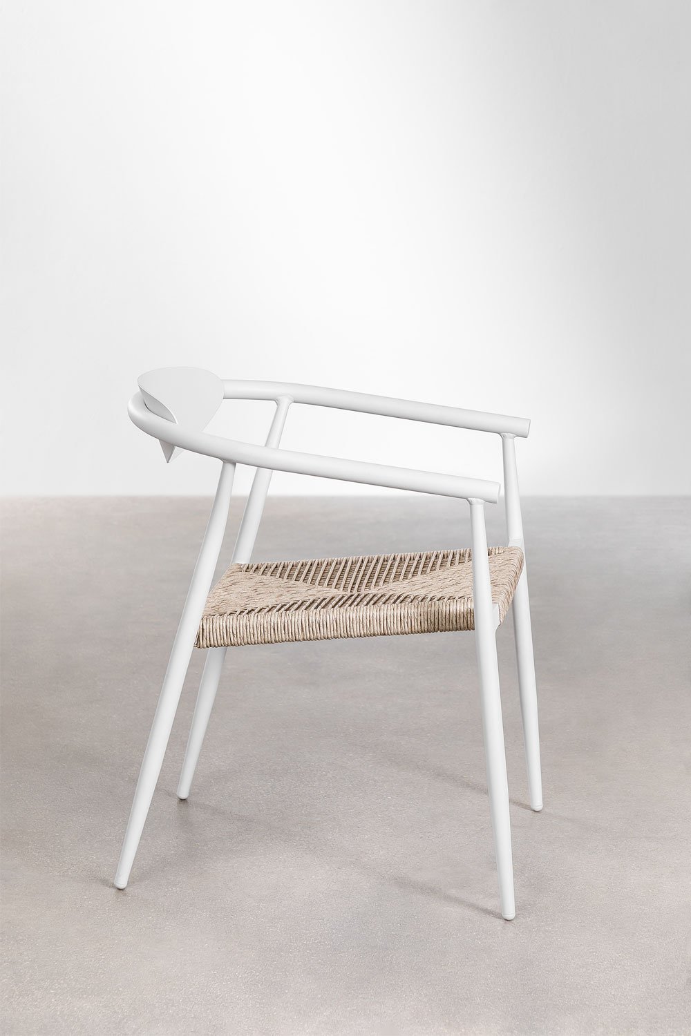 Set di 2 sedie da pranzo impilabili con braccioli in alluminio e rattan sintetico Marsha