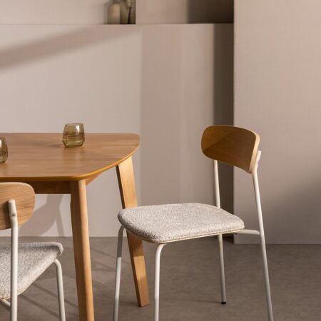 Confezione da 2 sedie da pranzo impilabili in shearling Wilpier