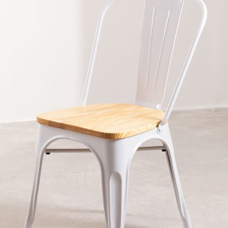 Confezione da 2 sedie da pranzo impilabili Lix Madera