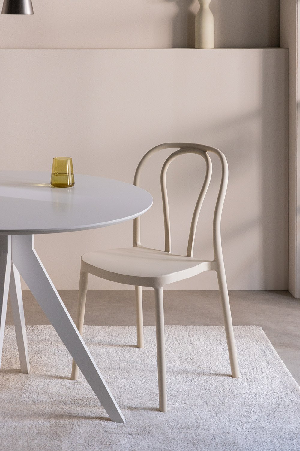 Confezione da 2 sedie da pranzo impilabili Mizzi
