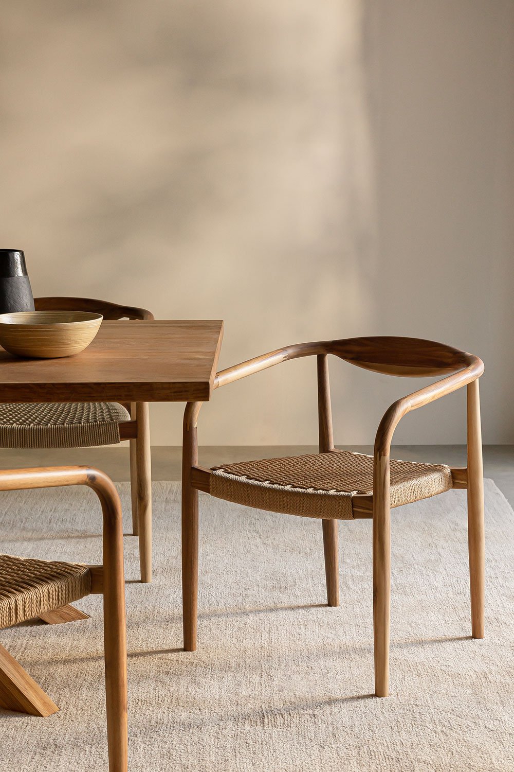 Confezione da 2 sedie da pranzo in legno di acacia Mallory