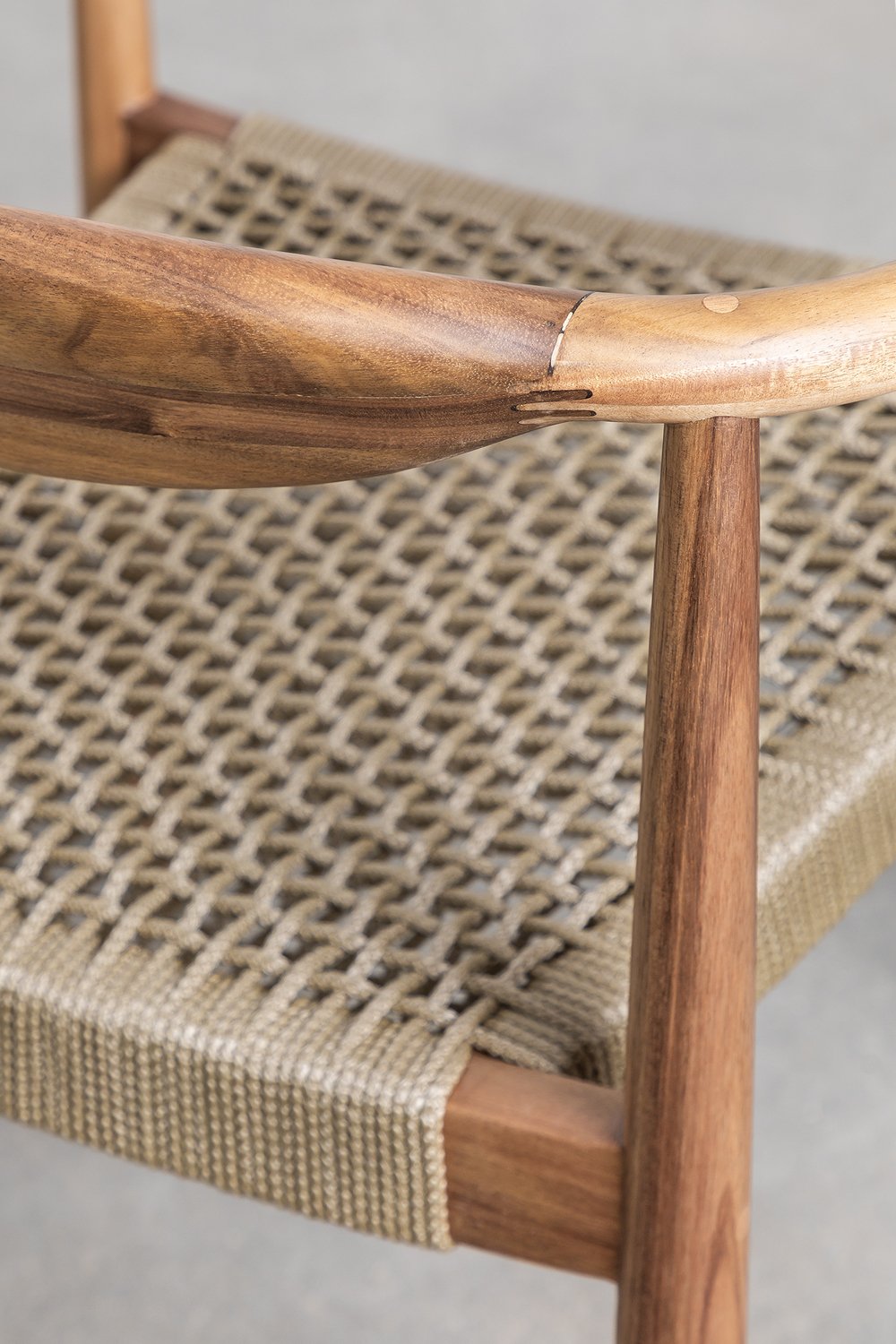 Confezione da 2 sedie da pranzo in legno di acacia e corda intrecciata Mallory