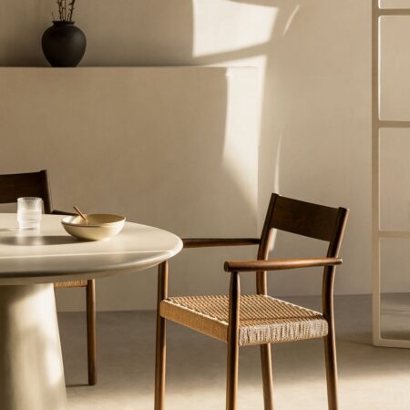 Confezione da 2 Sedie da Pranzo in Legno di Rovere e Corda Intrecciata Mara