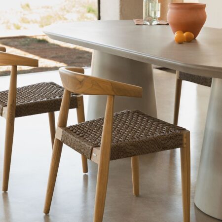 Confezione da 2 sedie da pranzo in legno di teak Celle