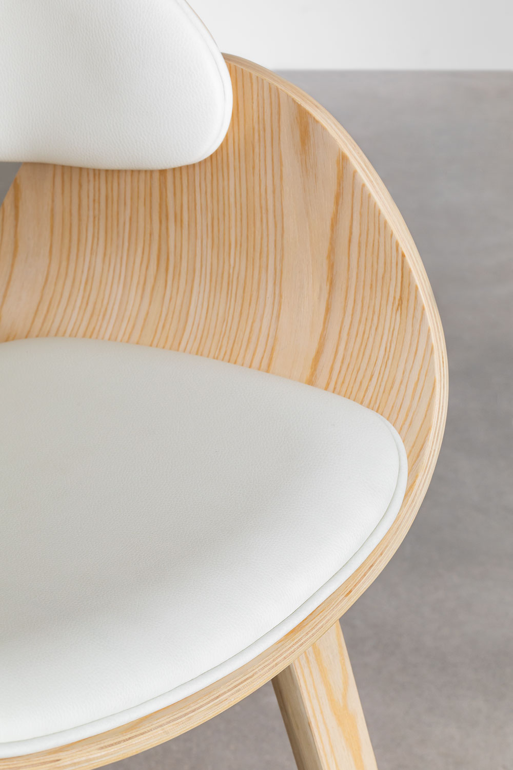 Confezione da 2 sedie da pranzo in legno e similpelle Lorete