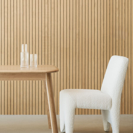 Confezione da 2 sedie da pranzo in legno e tessuto bouclé Kamez