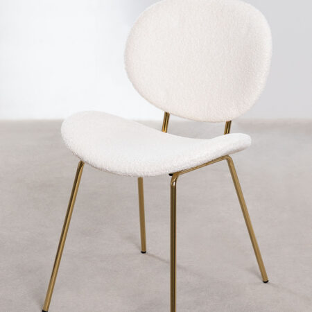 Confezione da 2 sedie da pranzo in shearling Laure