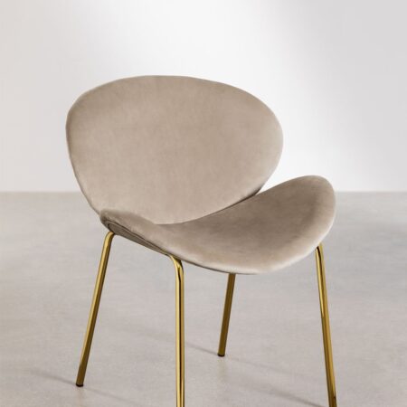 Confezione da 2 sedie da pranzo in velluto Fior Gold