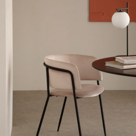 Confezione da 2 sedie da pranzo in velluto Nalon Black
