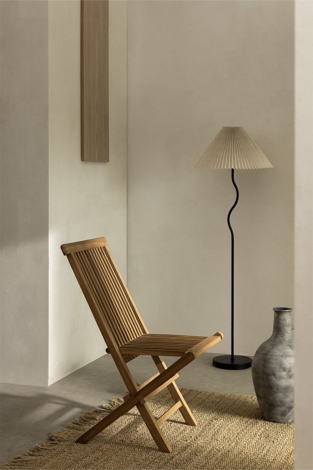 Set di 2 sedie da pranzo pieghevoli in legno di teak Pira