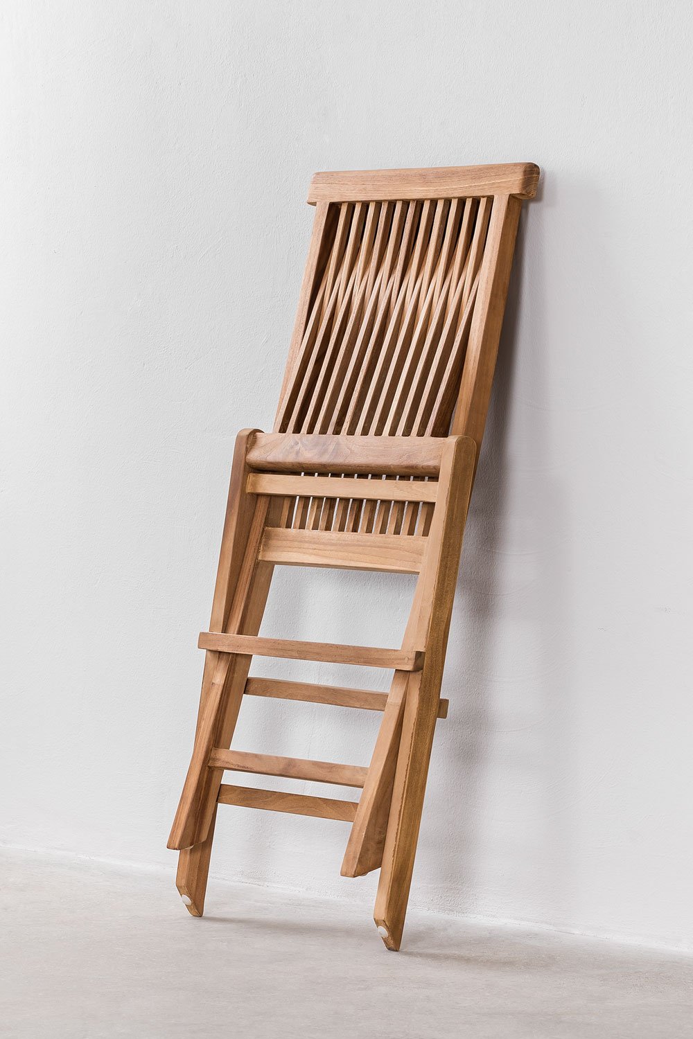 Set di 2 sedie da pranzo pieghevoli in legno di teak Pira
