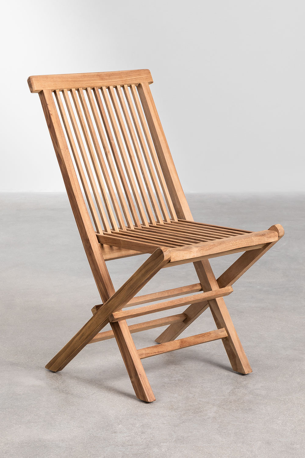 Set di 2 sedie da pranzo pieghevoli in legno di teak Pira