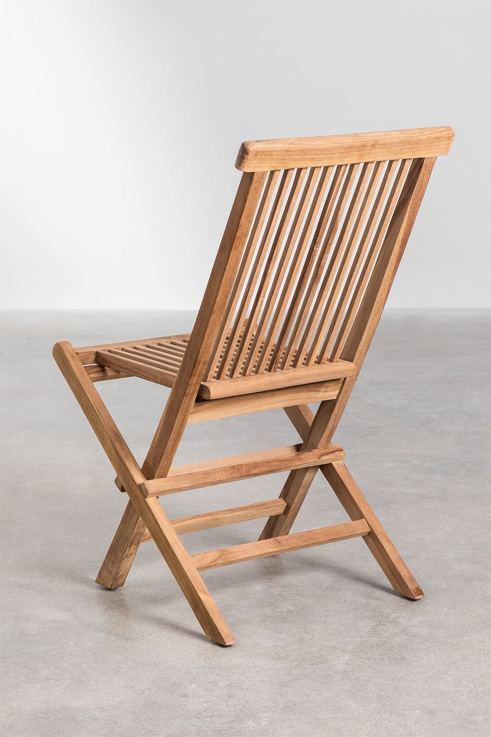 Set di 2 sedie da pranzo pieghevoli in legno di teak Pira