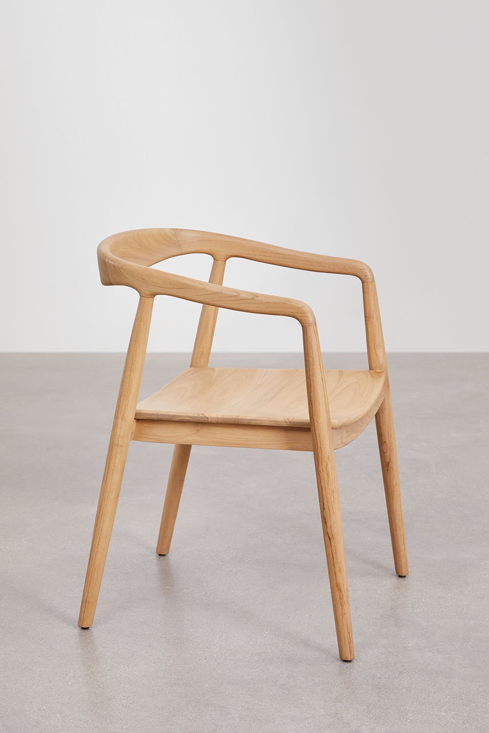 Confezione da 2 sedie da pranzo Rokan in teak con braccioli