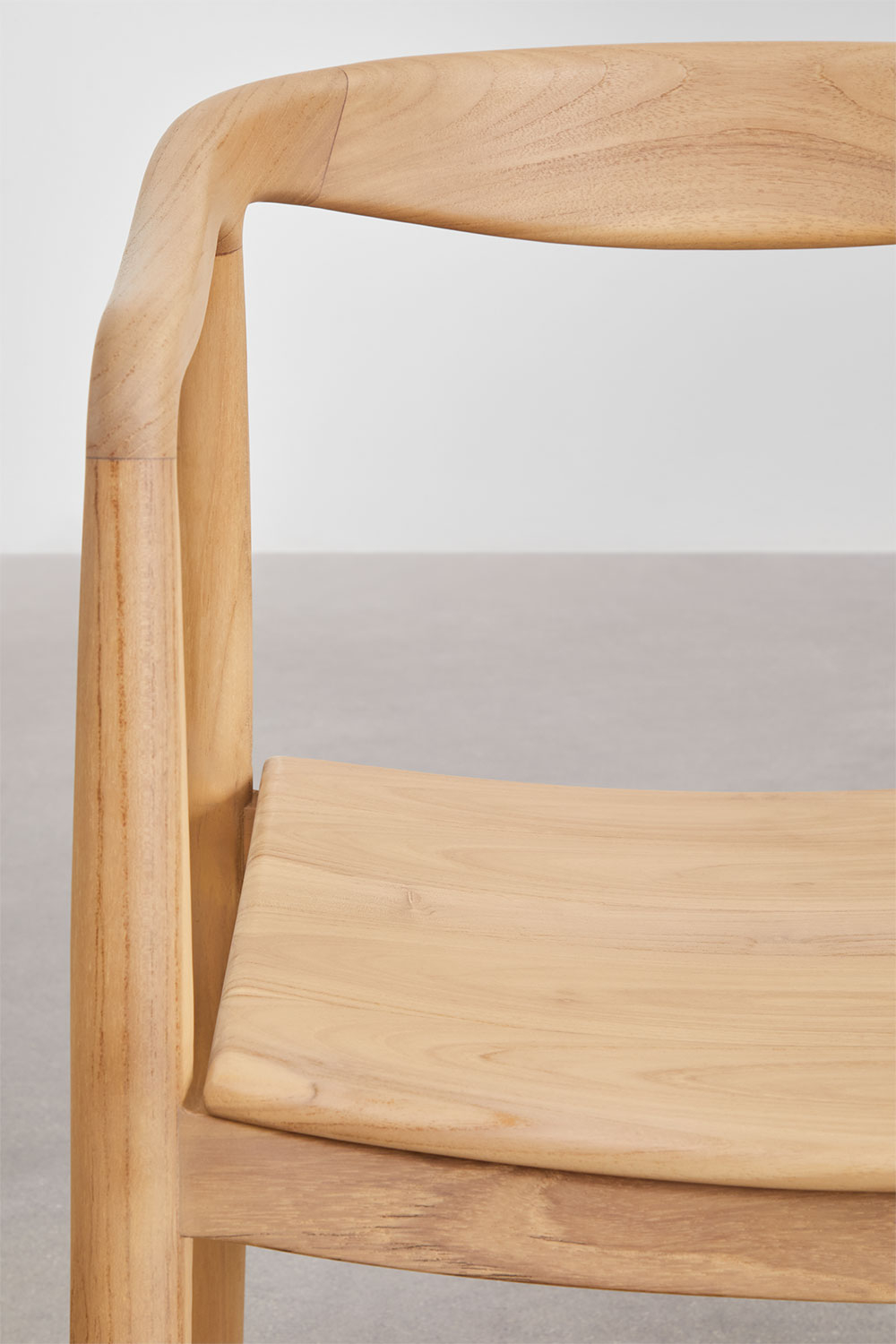 Confezione da 2 sedie da pranzo Rokan in teak con braccioli
