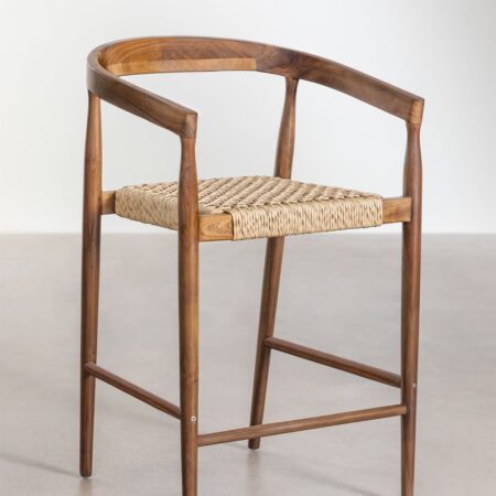 Confezione da 2 sgabelli alti in legno di teak (66 cm) Visby
