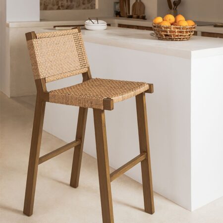Pacco di 2 sgabelli alti 75 cm in vimini sintetico Ori